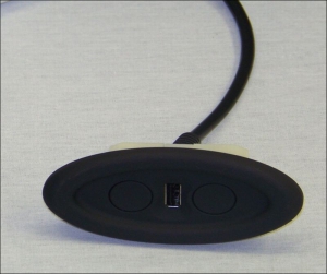 Кнопка управления "ОВАЛ" с USB черная